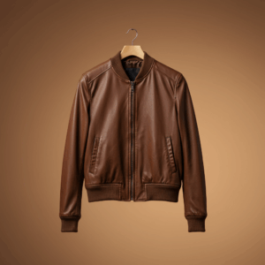 جاكيت جلد بني 🧥🤎